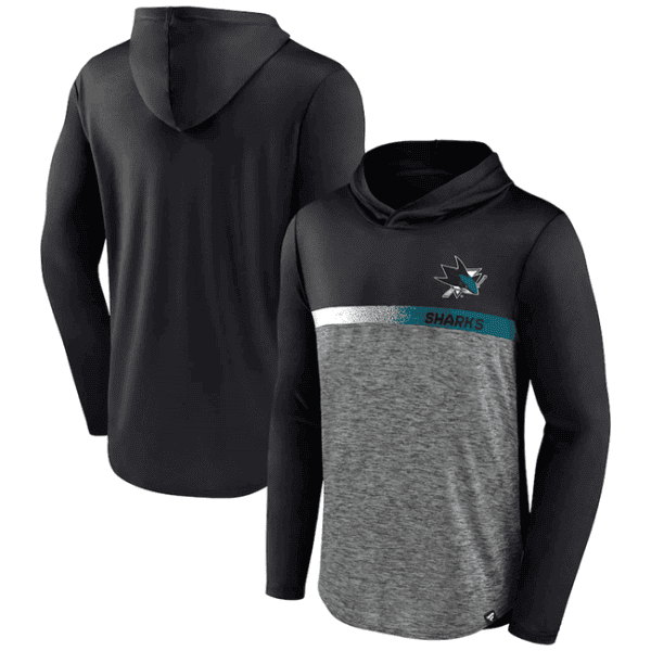 San Jose Sharks Black Podium Defender Pullover Hoodie