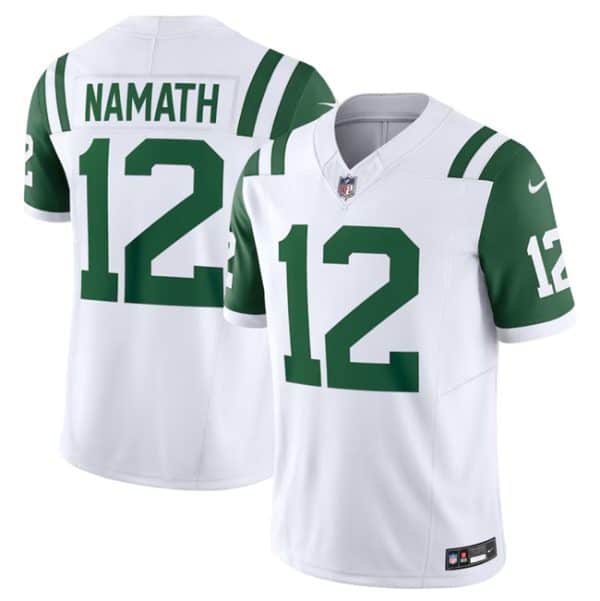 New York Jets #12 Joe Namath White Classic Alternate Vapor F.U.S.E. Limited Stitched Jersey