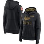 Kansas City Chiefs 2020 Black Salute To Service Sideline Performance Pullover NFL Hoodie (Run Small)