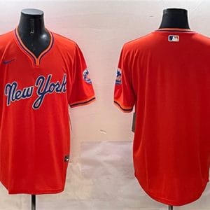 New York Mets Blank Orange 2025 Spring Training Stitched Jersey