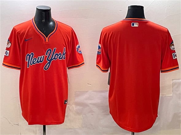 New York Mets Blank Orange 2025 Spring Training Stitched Jersey