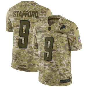 Lions #9 Matthew Stafford 2018 Camo Salute To Service Limited Stitched Jersey