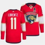 Florida Panthers #11 Steven Lorentz Red Home 2024 Stanley Cup Champions Stitched Jersey