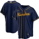Milwaukee Brewers Blank Navy Cool Base Stitched Jersey
