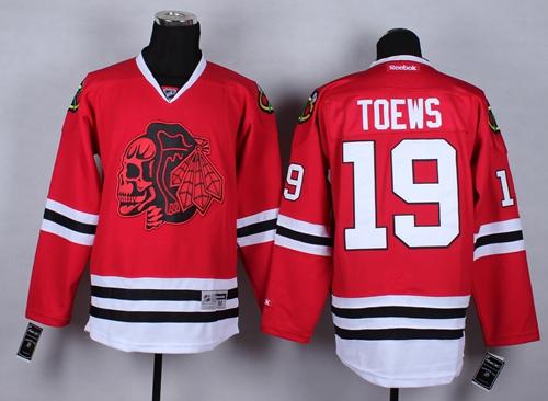 Blackhawks #19 Jonathan Toews Red(Red Skull) Stitched Jersey