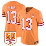Tampa Bay Buccaneers #13 Mike Evans Orange 2025 F.U.S.E. 50th Anniversary Patch Vapor Untouchable Limited Stitched Jersey