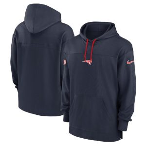 New England Patriots Navy Performance Pullover Hoodie