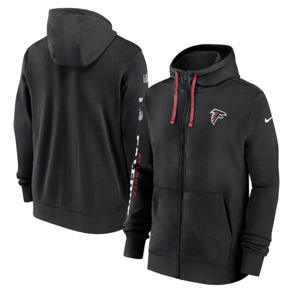 Atlanta Falcons Black 2024 Team Full-Zip Hoodie