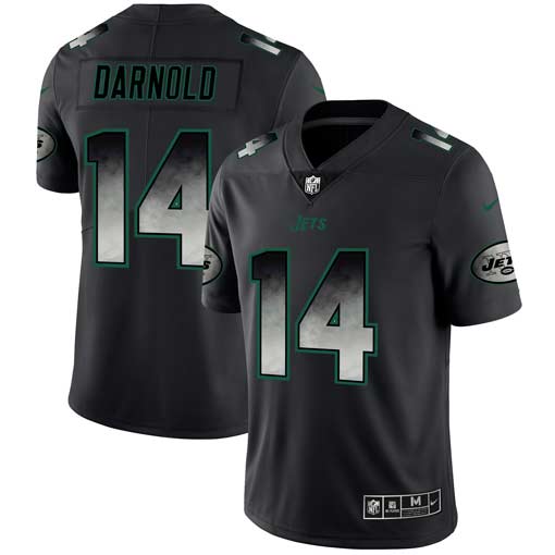 New York Jets #14 Sam Darnold Black 2019 Smoke Fashion Limited Stitched Jersey