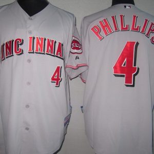 Reds #4 Brandon Phillips Grey Cool Base Stitched Jersey