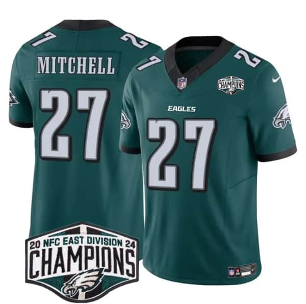 Philadelphia Eagles #27 Quinyon Mitchell Green 2024 New NFC East Champions F.U.S.E. Vapor Untouchable Limited Stitched Jersey