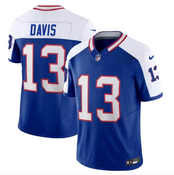 Buffalo Bills #13 Gabe Davis Blue White 2023 F.U.S.E. Throwback Vapor Untouchable Limited Stitched Jersey