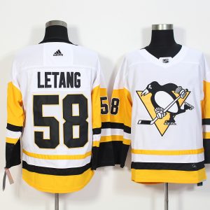 Pittsburgh Penguins #58 Kris Letang White Stitched Adidas Jersey
