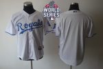 Royals Blank White Cool Base W 2015 World Series Patch Stitched Jersey