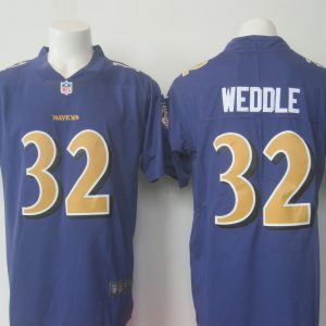 Baltimore Ravens #32 Eric Weddle Purple Limited Rush Jersey