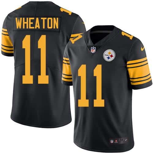 Steelers #11 Markus Wheaton Black Stitched Limited Rush Nike Jersey