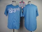 Royals Blank Light Blue Cool Base W 2015 World Series Patch Stitched Jersey