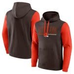 Cleveland Browns Brown Orange Outline Pullover Hoodie