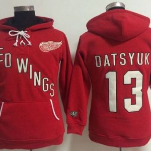 Detroit Red Wings #13 Pavel Datsyuk Red Old Time Heidi NHL Hoodie