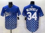 Los Angeles Dodgers #34 Fernando Valenzuela Blue Limited Stitched Jersey