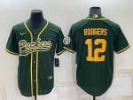 Green Bay Packers #12 Aaron Rodgers Green Cool Base Stitched Baseball Jersey