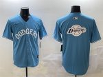 Los Angeles Dodgers Team Big Logo Light Blue Limited Stitched Jersey
