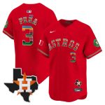 Houston Astros #3 Jeremy PeNa Red Mexico Texas Patch Vapor Premier Limited Cool Base Stitched Jersey