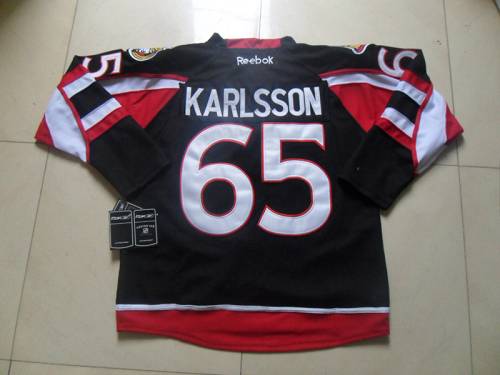 Senators #65 Erik Karlsson Black New Third Stitched Jersey