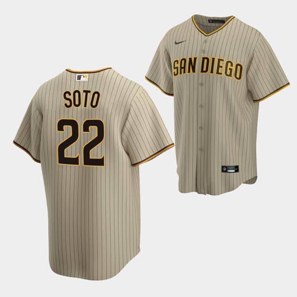 San Diego Padres #22 Juan Soto Tan Cool Base Stitched Jersey