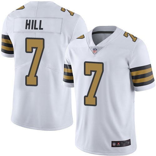 New Orleans Saints #7 Taysom Hill White Rush Limited Stitched Jersey