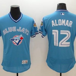 Blue Jays #12 Roberto Alomar Light Blue Flexbase Authentic Collection Cooperstown Stitched Jersey