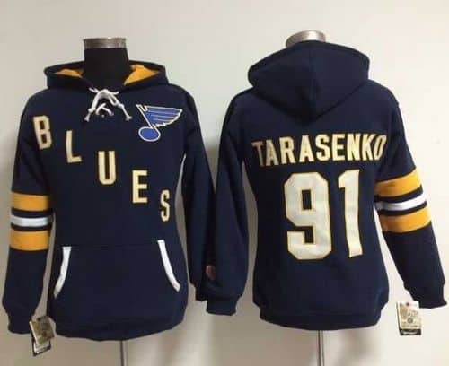 St. Louis Blues #91 Vladimir Tarasenko Navy Blue Old Time Heidi NHL Hoodie