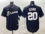 Atlanta Braves #20 Marcell Ozuna Black Cool Base Stitched Jersey