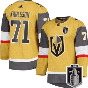 Vegas Golden Knights #71 William Karlsson Gold 2023 Stanley Cup Final Stitched Jersey