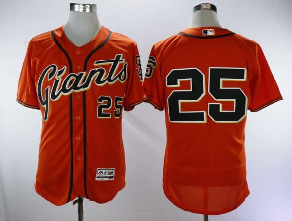 San Francisco Giants #25 Barry Bonds Orange Throwback Flexbase Stitched Jersey