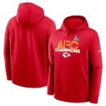 Kansas City Chiefs Red 2024 AFC Champions Fleece Pullover Hoodie