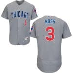 Cubs #3 David Ross Grey Flexbase Authentic Collection Road Stitched Jersey