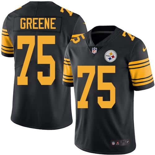 Steelers #75 Joe Greene Black Stitched Limited Rush Nike Jersey