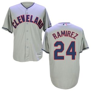 Indians #24 Manny Ramirez Grey New Cool Base Stitched Jersey