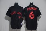 Toronto Blue Jays #6 Marcus Stroman Black Strip Stitched Jersey