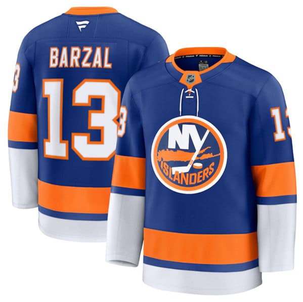 New York Islanders #13 Mathew Barzal Royal 2024-25 Home Stitched Jersey