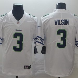 Seattle Seahawks #3 Russell Wilson White Team Logo Limited Stitched Jersey