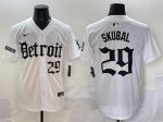 Detroit Tigers #29 Tarik Skubal White 'Motor Gothic Edition' Vapor Premier Limited Stitched Jersey