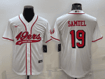 San Francisco 49ers #19 Deebo Samuel New White With Patch Cool Base Stitched Baseball Jersey
