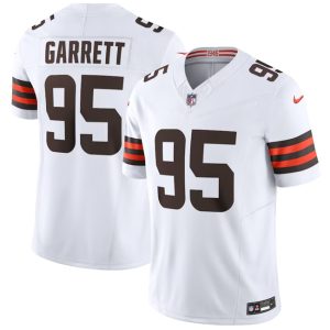 Cleveland Browns #95 Myles Garrett White 2023 F.U.S.E. Vapor Untouchable Limited Stitched Jersey