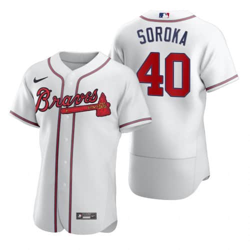Atlanta Braves White #40 Mike Soroka 2020 Flex Base Stitched Jersey