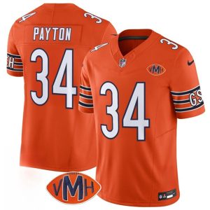 Chicago Bears #34 Walter Payton Orange 2025 F.U.S.E. With VMH Patch Vapor Untouchable Limited Football Stitched Jersey