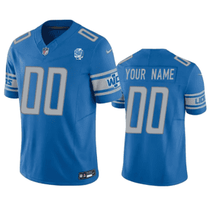 Detroit Lions Custom Blue 2023 F.U.S.E. 90th Anniversary Vapor Untouchable Limited Stitched Jersey