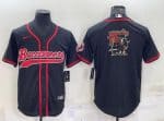 Tampa Bay Buccaneers Black Team Big Logo With Patch Cool Base Stitched Baseball Jersey