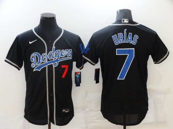 Los Angeles Dodgers #7 Julio Urias Black Flex Base Sttiched Jersey